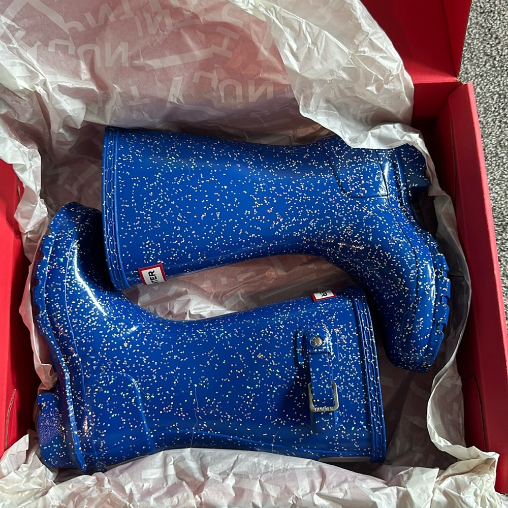 Hunter Girls original glitter rain boots